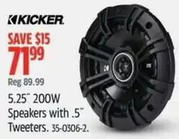 Canadian Tire Kicker 5.25" 200W Speakers with .5" Tweeters offer
