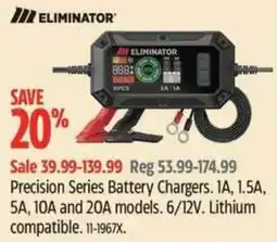 Canadian Tire Eliminator precision series battery chargers offer