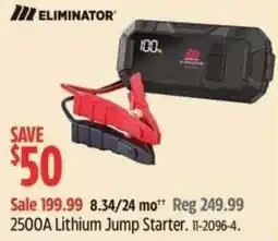Canadian Tire Eliminator 2500A Lithium Jump Starter offer