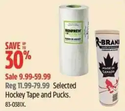 Canadian Tire Selected Hockey Tape and Pucks offer
