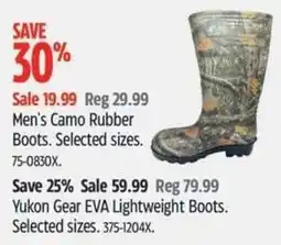Canadian Tire Men's Camo Rubber Boots offer