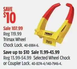 Canadian Tire Trimax wheel chock lock offer