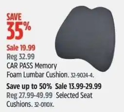 Canadian Tire Car pass memory foam lumbar cushion offer