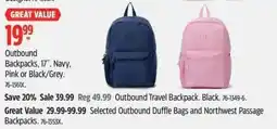 Canadian Tire Outbound Backpacks offer