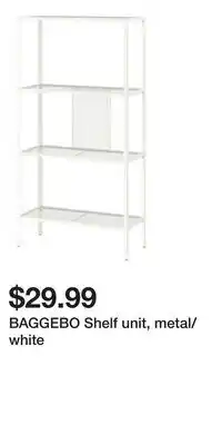IKEA BAGGEBO Shelf unit, metal/white offer