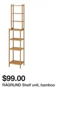 IKEA RÅGRUND Shelf unit, bamboo offer