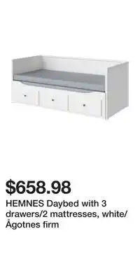 IKEA HEMNES Daybed with 3 drawers/2 mattresses, white/Ågotnes firm offer