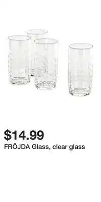 IKEA FRÖJDA Glass, clear glass offer