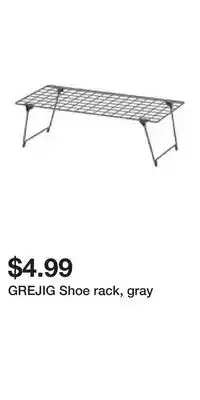 IKEA GREJIG Shoe rack, gray offer