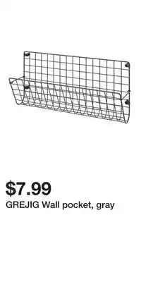 IKEA GREJIG Wall pocket, gray offer