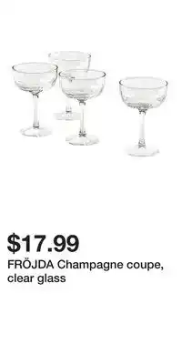 IKEA FRÖJDA Champagne coupe, clear glass offer