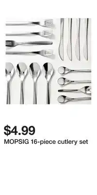 IKEA MOPSIG 16-piece cutlery set offer