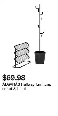 IKEA ÄLGANÄS Hallway furniture, set of 2, black offer