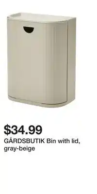 IKEA GÅRDSBUTIK Bin with lid, gray-beige offer
