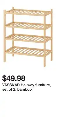 IKEA VASSKÄR Hallway furniture, set of 2, bamboo offer