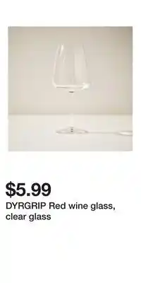 IKEA DYRGRIP Red wine glass, clear glass offer
