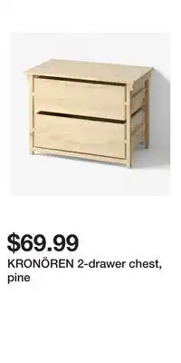 IKEA KRONÖREN 2-drawer chest, pine offer