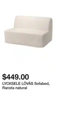 IKEA LYCKSELE LÖVÅS Sofabed, Ransta natural offer
