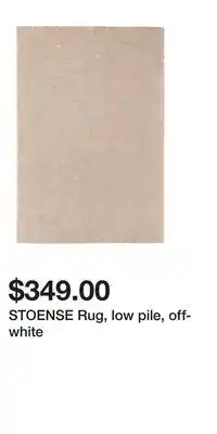 IKEA STOENSE Rug, low pile, off-white offer