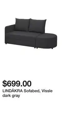 IKEA LINDÅKRA Sofabed, Vissle dark gray offer
