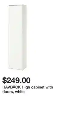IKEA HAVBÄCK High cabinet with doors, white offer