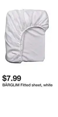 IKEA BÄRGLIM Fitted sheet, white offer