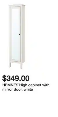 IKEA HEMNES High cabinet with mirror door, white offer