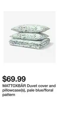 IKEA MATTOXBÄR Duvet cover and pillowcase(s), pale blue/floral pattern offer