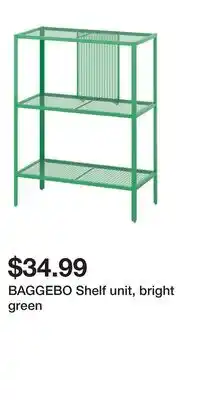 IKEA BAGGEBO Shelf unit, bright green offer