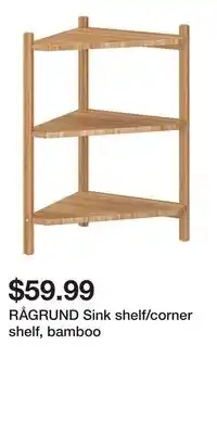 IKEA RÅGRUND Sink shelf/corner shelf, bamboo offer