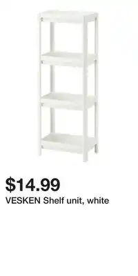 IKEA VESKEN Shelf unit, white offer