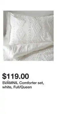 IKEA SVÄMNIL Comforter set, white, Full/Queen offer
