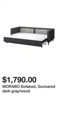 IKEA MORABO Sofabed, Gunnared dark gray/wood offer