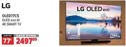 2001 Audio Video OLED77C5 LG 77 OLED evo AI 4K SMART TV offer