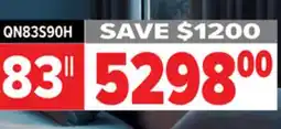 2001 Audio Video QN83S90H SAMSUNG 83 4K OLED HDR PRO GLARE FREE TV offer