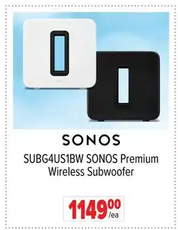 2001 Audio Video SUBG4US1BW SONOS Premium Wireless Subwoofer offer