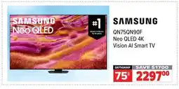 2001 Audio Video SAMSUNG 75 QN75QN90F Neo QLED 4K Vision AI Smart TV offer