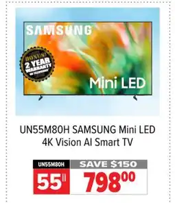 2001 Audio Video UN55M80H SAMSUNG 55 Mini LED 4K Vision AI Smart TV offer