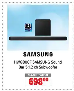 2001 Audio Video HWQ800F SAMSUNG Sound Bar 5.1.2 ch Subwoofer offer