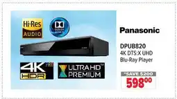 2001 Audio Video DPUB820 Panasonic 4K DTS:X UHD Blu-Ray Player offer