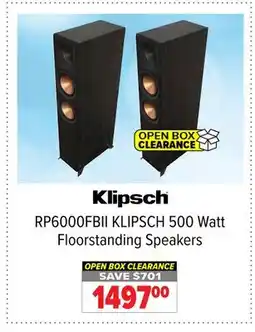 2001 Audio Video RP6000FBI KLIPSCH 500 Watt Floorstanding Speakers offer