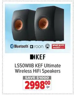 2001 Audio Video LS50WIIB KEF Ultimate Wireless HiFi Speakers offer