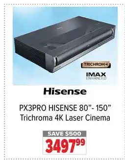 2001 Audio Video PX3PRO HISENSE 80- 150 Trichroma 4K Laser Cinema offer