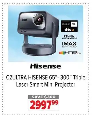 2001 Audio Video C2ULTRA HISENSE 65- 300 Triple Laser Smart Mini Projector offer