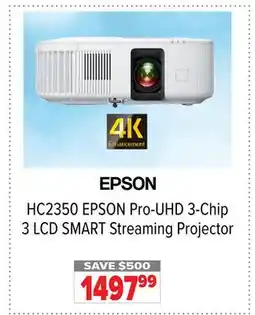 2001 Audio Video EPSON Pro-UHD 3-Chip 3 LCD SMART Streaming Projector offer