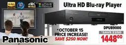 2001 Audio Video DPUB9000 Panasonic Ultra HD Blu-ray Player offer
