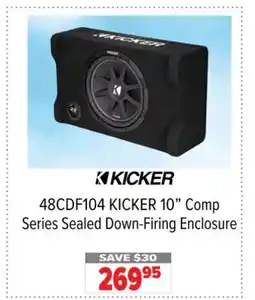 2001 Audio Video 48CDF104 KICKER 10 Comp Series Sealed Down-Firing Enclosure offer