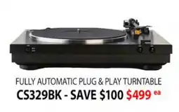 2001 Audio Video CS329BK FULLY AUTOMATIC PLUG & PLAY TURNTABLE offer