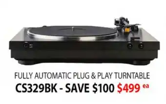 2001 Audio Video CS329BK FULLY AUTOMATIC PLUG & PLAY TURNTABLE offer
