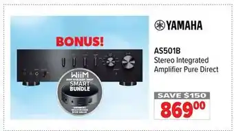 2001 Audio Video YAMAHA AS501B Stereo Integrated Amplifier Pure Direct offer